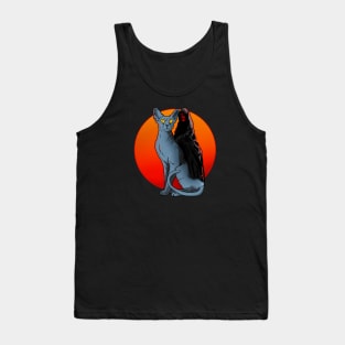 Death Rides a Blue Cat Tank Top